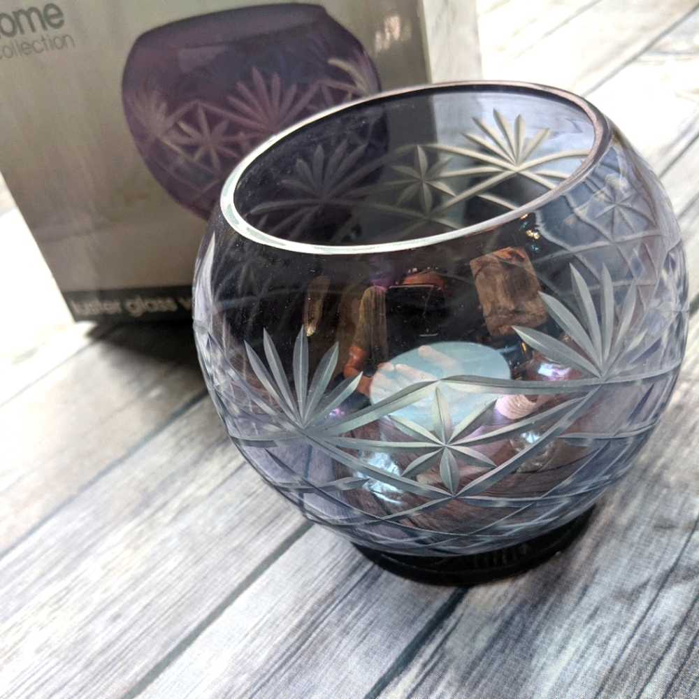 Purple Glass votive candle holder